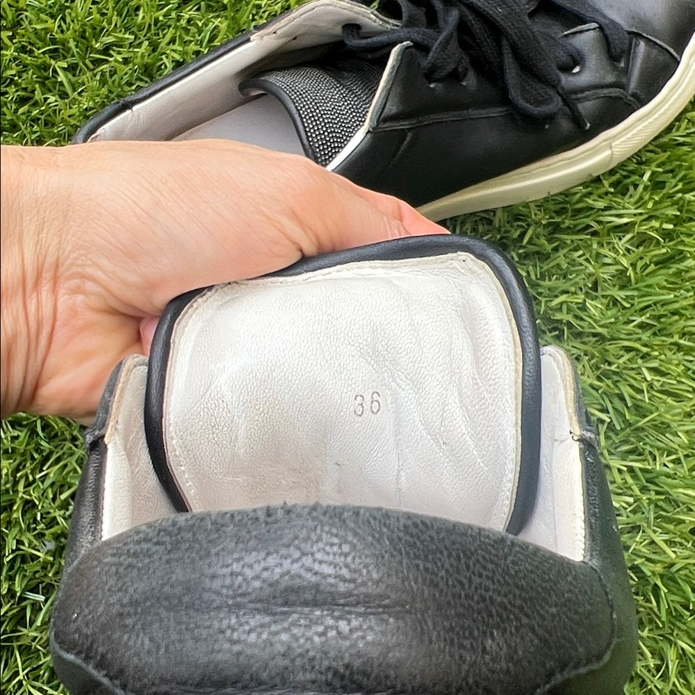 Brunello Cucinelli Black and White Sneakers with Monilli accent - Picture 7 of 11